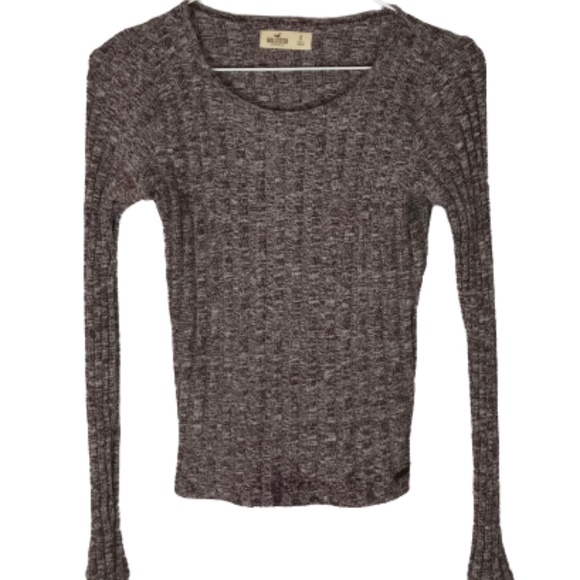 Hollister Marled Knit Sweater Cropped Red White S - Picture 1 of 6